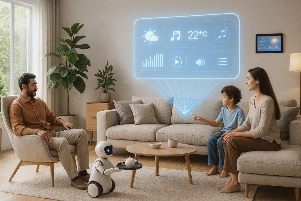 Wohntrends 2026: Fiktives Bild einer technologischen Wohnkultur