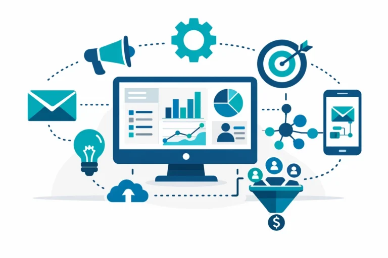 Marketing automation Agentur digital dashboards vernetzte Kanäle und Automatisierung.