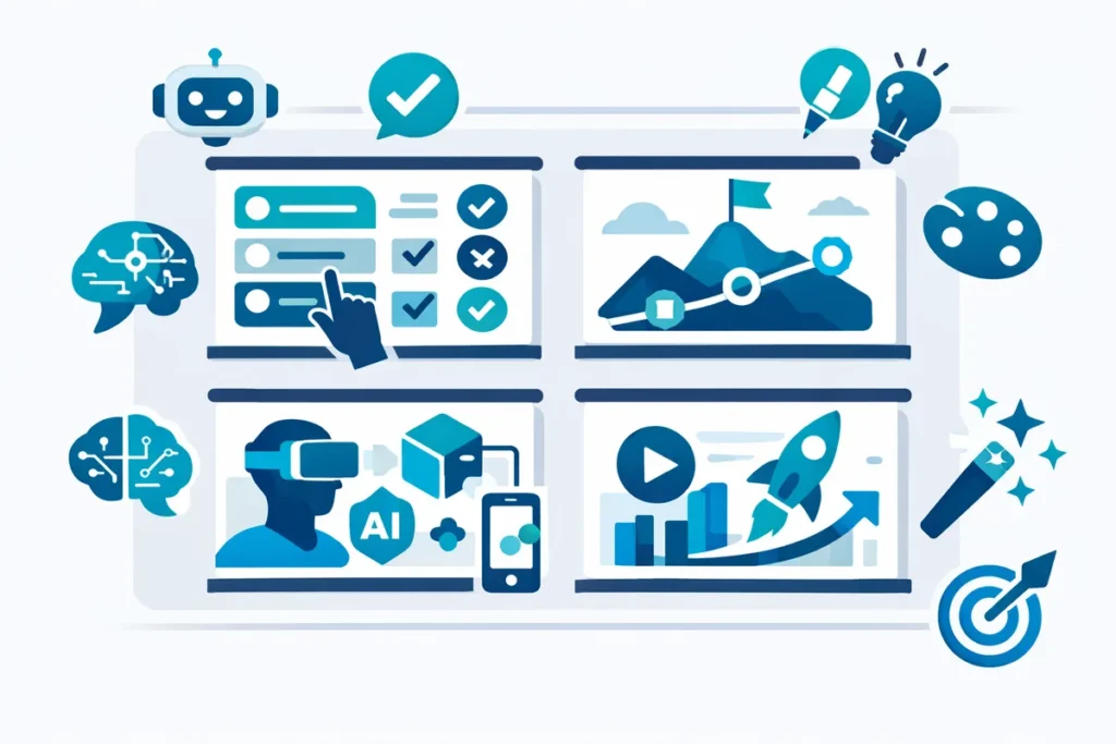 Powerpoint Präsentationen kreative Ideen Content mit interaktiven Folien und VR.