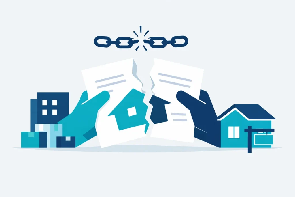 Mietvertrag kündigen symbolisiert durch zerrissenes Dokument