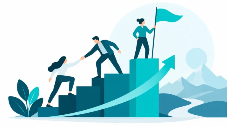 Change Management Phasen mit Team auf dem Weg zum Ziel